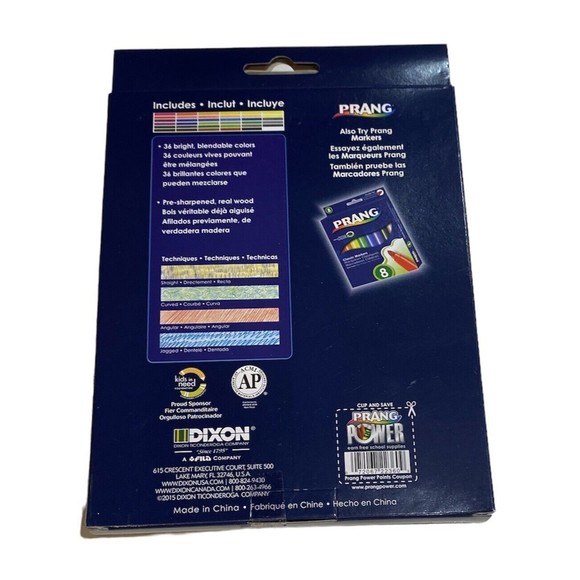 Prang Colored Pencils – 36 Colors - NEW 3.3mm Includes Metallic Gold & Silver - Picture 3 of 3